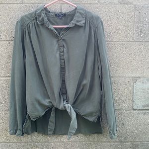 Olive Green Velvet Heart Size XL